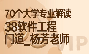 38大学专业解读：软件工程（门道_杨芳老师）-吾爱张雪峰
