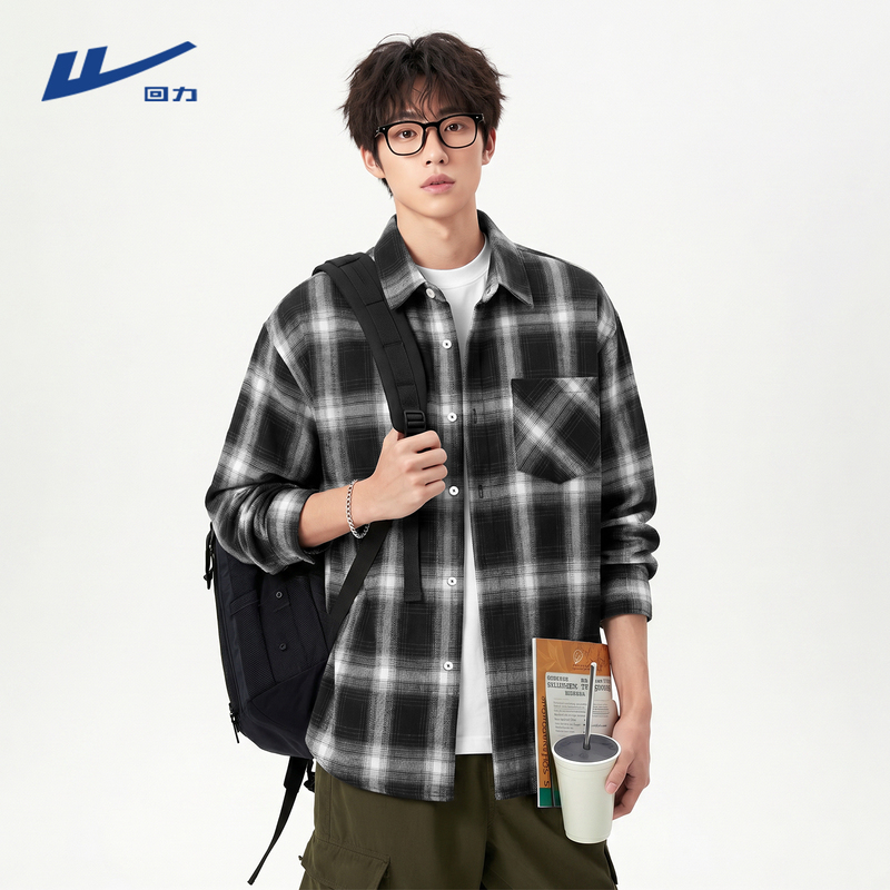 Pull-Back Shirt for Men 2026 Autumn New American-Style Cleanfit Lapel Versatile Loose Casual Jacket a