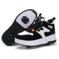 High-end girls shoes double-wheeled Heelys shoes 2024 spring childrens sports skates luminous boys retractable pulleys