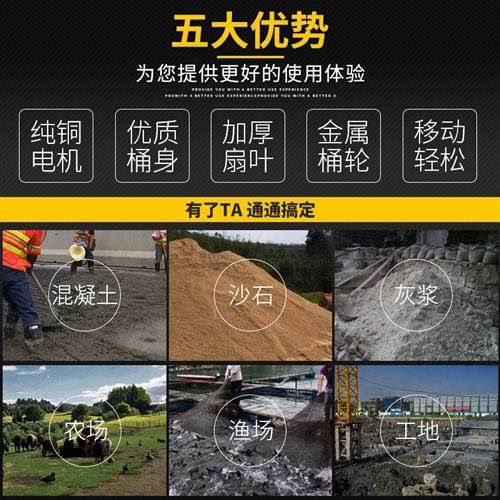 Portable 220V household small concrete construction mixer industrial electric cement mortar feed mixer