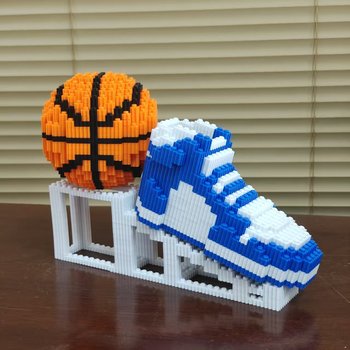 Aj Basketball Building Block Shoes Small Particle Educational Toy High Difficulty Creative Ornament Model Gift Basketball Shoes