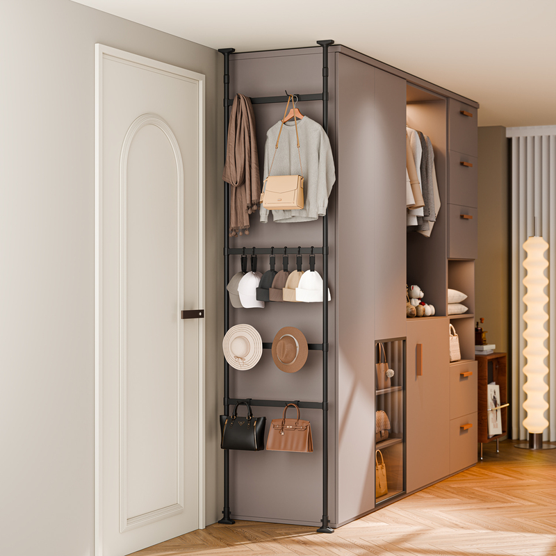 Over-The-Door Coat Rack, Narrow Storage Rack, Floor-To-Ceiling Entryway, Bedroom Shoe Rack, Clothes Storage Hook