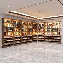 Winery wine cabinet display rack modern simple commercial wine and white wine display cabinet custom red wine rack floor-standing manufacturer