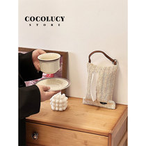 ins cream style high-looking rattan tissue bag hand-woven car tissue box storage paper box can be wall-mounted