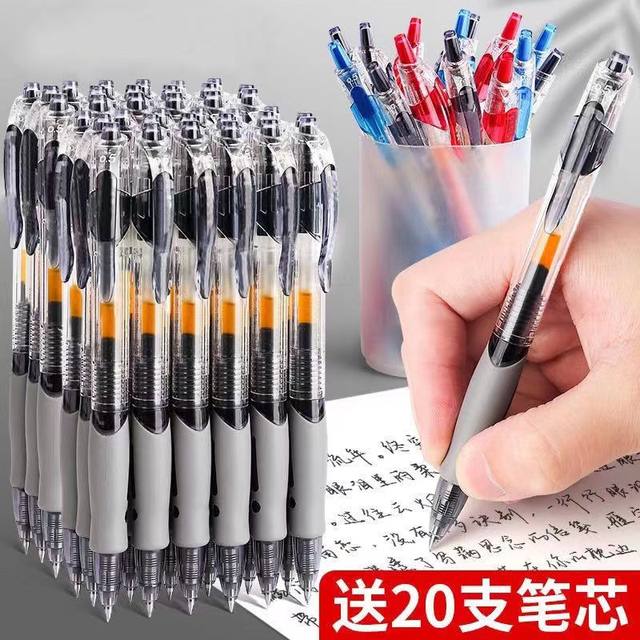 Retractable Gel Pen for Students, Exam-Specific Writing Pen, Black, Blue, Red Pens, Press-Type Pen Refills