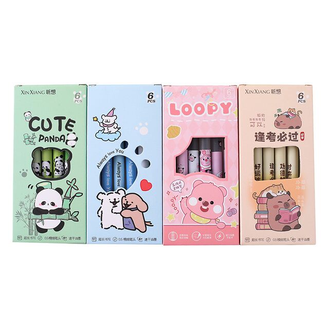 [Girl's Heart]Cute Ruby Liquid Ink Gel Pen for Students, High Aesthetic Value, 0.5mm, Black Quick-Dry Gel Pen for Writing