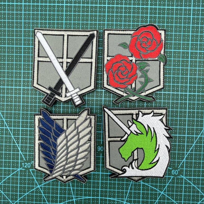 Attack on Titan 3D Embroidered Velcro Backpack Decorative Cloth Sticker Badge Anime Wings of Freedom Sticker Armband