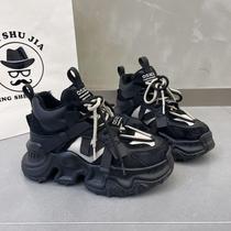 Net Red Thick Base Old Daddy Shoes Woman Super Fire 2023 Spring Autumn Fashion Pine Pastry Casual Heightening Sneakers and Tide Light