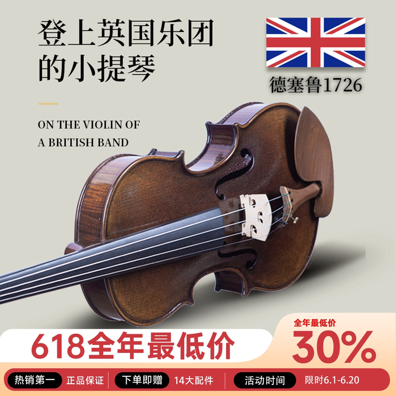 Disero Deselu 1726 European Material Handmade Violin for Professional Performance, Orchestra Performance, Grading, Single-Board Tiger Pattern