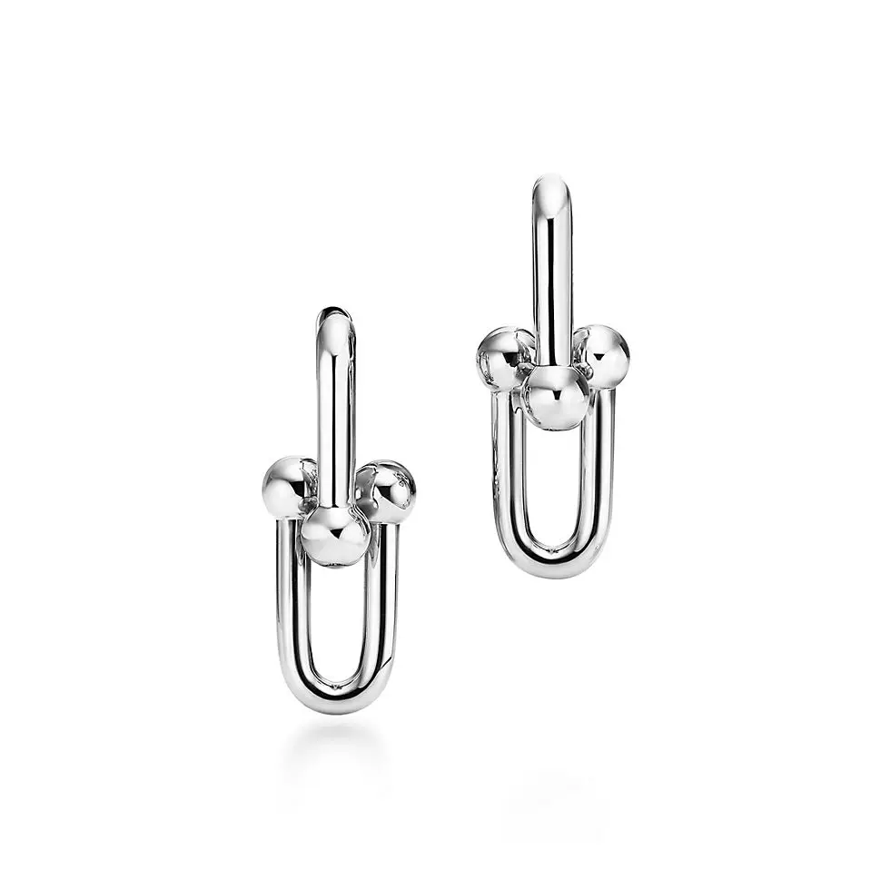 Серьги с большой цепью из серии Tiffany Hardwear