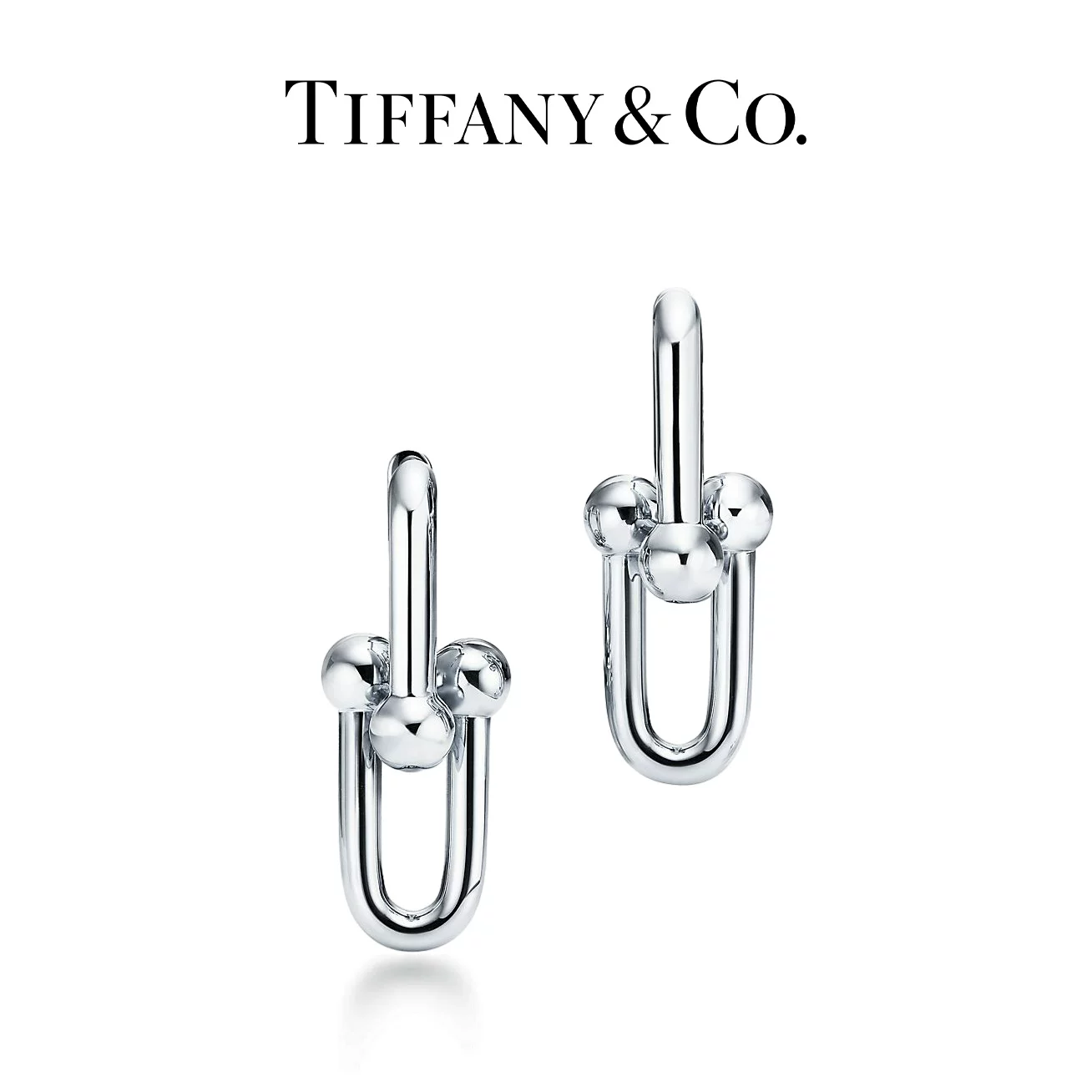 Серьги с большой цепью из серии Tiffany Hardwear