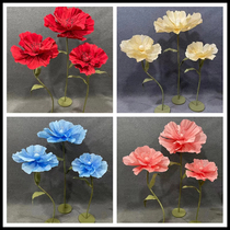 Giant Wedding Foam Paper Flower Red Paper Art Flower Stage Silk Mesh Large Flower Wedding Outdoor Decoration Window Props