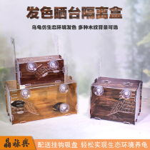 Acrylic narrow bridge egg turtle wood grain fish tank isolation box sun terrace hair color turtle box black and white aquarium single compartment breeding box