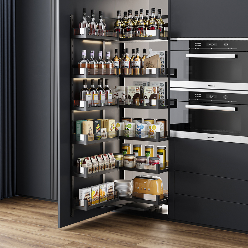 Simple Sideboard Snack Cabinet Pull-Out Basket Kitchen Cabinet Large Monster Storage Rack High Cabinet Open-Door Linkage Multi-Layer Storage Simple Sideboard Snack Cabinet Pull-Out Basket Kitchen Cabinet Large Monster Storage Rack High Cabinet Open-Door Linkage Multi-Layer Storage