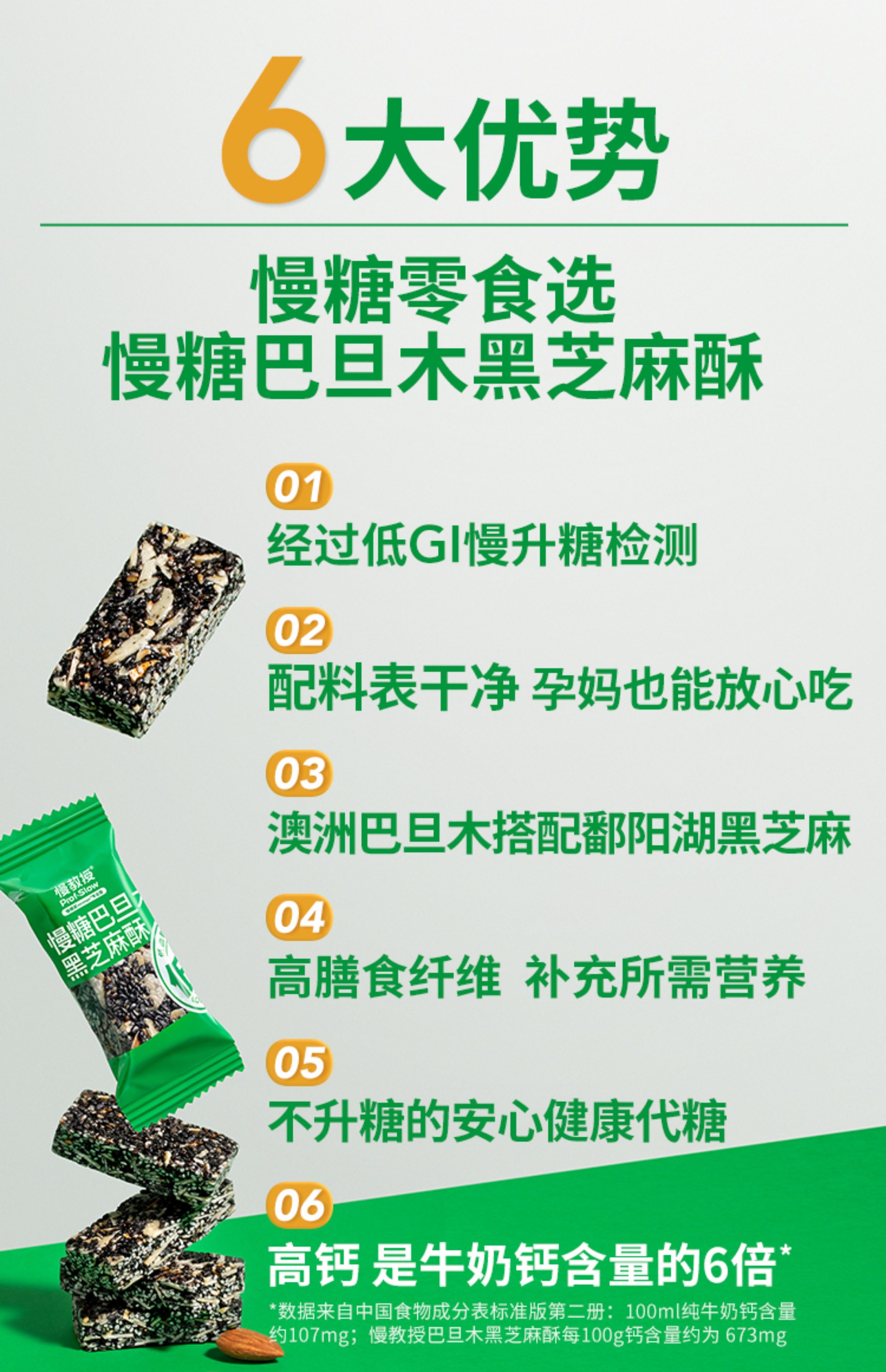【中國直郵】 慢教授 低GI巴旦木黑芝麻酥 170g