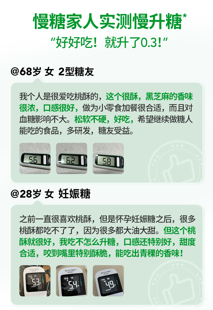 【中国直邮】 慢教授 低GI慢糖桃酥 168g