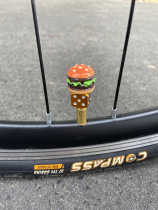 自行车轮胎气门芯套装饰汉堡骰子创意转换头法嘴美嘴轮胎充气孔