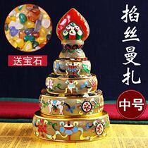 Jingxinyuan Tibetan supplies cloisonné filigree hollow manza plate thickened original decoration plate medium size