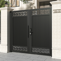 Yard gate aluminum alloy patio door villa gate double door sliding door rural self-built house wrought iron patio door