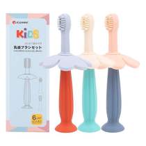 Silicone Toddler Toothbrush Set Soft Gel 3 Replacement Heads Internet Celebrity Suction Cup Soft Hair Baby Toothbrush for Children
