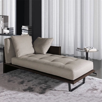 Nordic light luxury living room high-end sofa leather and fabric chaise longue bedroom chaise longue lounge chair lazy sofa chair