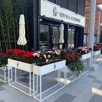 Flower box and flower stand combination rectangular flower box partition fence milk tea shop exterior long flower trough square shopping mall
