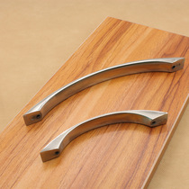 Furniture cabinet door handle aluminum alloy modern simple brushed double hole curved handle wardrobe drawer cabinet handle