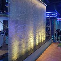 Water curtain waterfall flowing water screen courtyard steel mesh water curtain fountain light water curtain large indoor partition wall