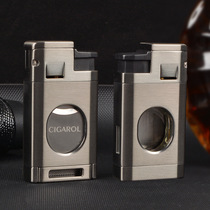Cross-border new portable cigarette lighter Cigar cutter two-in-one portable lighter
