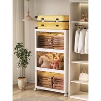 Storage cabinet foldable transparent storage box double-door clothes toy quilt security-free locker home storage