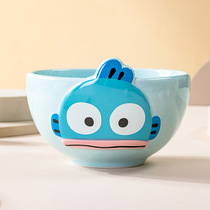 Sanrio childrens bowl embossed bowl half fishman rice bowl soup bowl cartoon half fishman series bowl new product