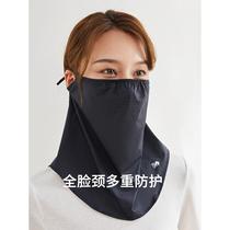 Bossi summer outdoor womens sun protection breathable sunshade full face and neck protection ice silk anti-UV face riding 116125