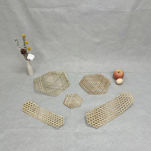 Bamboo Woven Bamboo Boutique Hand-Woven Stewed Fried Bamboo Mesh Anti-Stick Pan Natural Environmental-Friendly Placemat