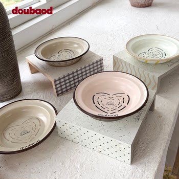 Doubaod Pet Bowl Dog Bowl Cat Water Bowl Universal Pet Ceramic Dish Elevated Pet Bowl Stand