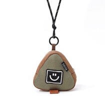 (Triangular rice ball) Japanese retro smiling face key coin purse headphone bag pendant jewelry pendant same style for men and women