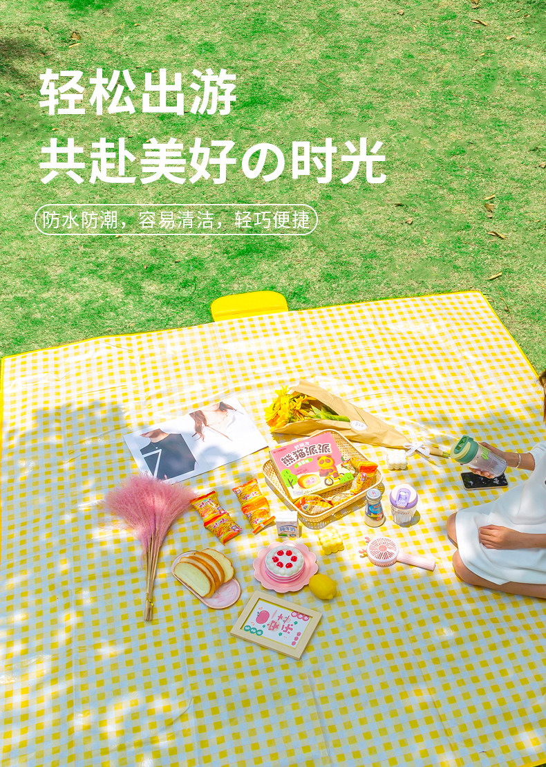 Picnic mat, moisture-proof pad, thickened waterproof, portable, foldable picnic blanket for spring outings and excursions, outdoor camping picnic equipment pic 2