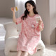 Modal 2024 new summer nightgown women's pure cotton all-in-one pajamas with chest pads large size thin cute home clothes