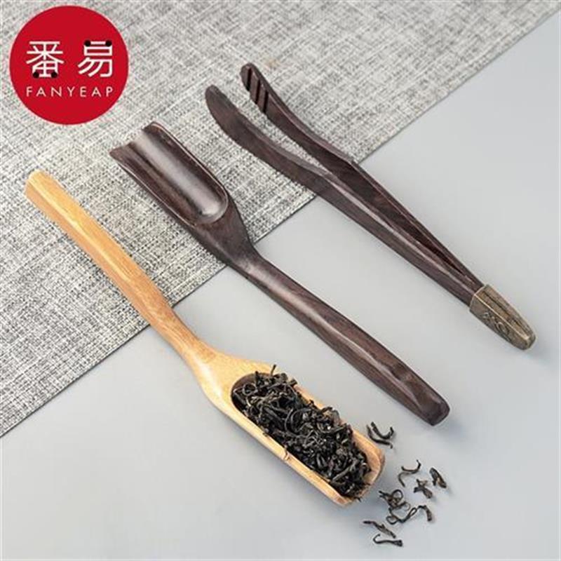 Bamboo leaf tea spoon solid wood tea spoon pick up tea shovel teaspoon teaspoon Japanese style single long handle fetch tea set tea set-Taobao