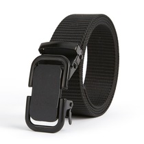Belt fabric toothless mens belt automatic buckle nylon canvas woven belt outdoor training casual versatile pants