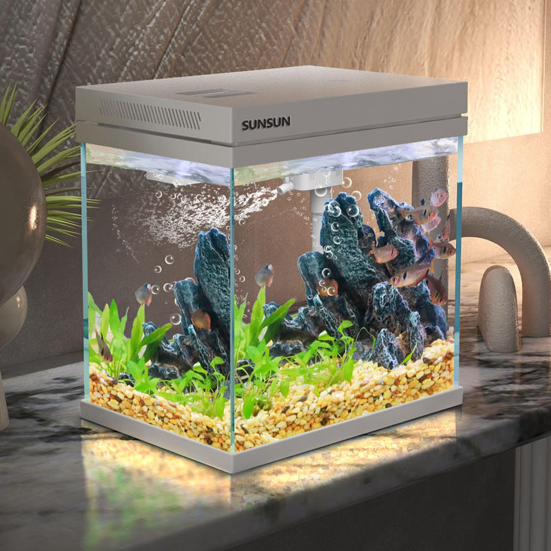 Sensen スーパーホワイト 魚タンク 自己循環 リビングルーム 水槽 デスクトップ ホーム 怠惰 フリー 水交換 小型 金魚 タンク ガラス