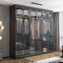 Minimalist tempered glass cabinet door custom narrow edge golden aluminum alloy bookcase aluminum frame simple cabinet door wine cabinet frame