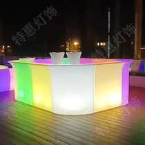 Glowing outdoor bar table clear bar reception front desk cashier open-air event party party movable mixing table