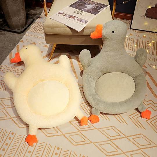 Large White Goose Cushion and Backrest Combo for Office, Long Sitting, Lumbar Support, Chair Cushion for Students' Dormitory, Chair Sofa Butt Cushion