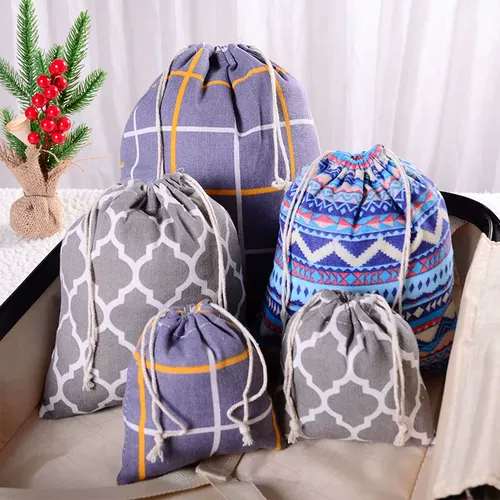 Хлопковая льняная ткань мешочки для шнурки