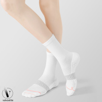 VALVOELITE threaded reflective strip sports socks womens non-slip towel bottom mid-tube socks breathable antibacterial tennis socks