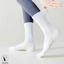 VALVOELITE summer thin sports socks for women breathable sweat-absorbent fitness mid-calf socks moisture-wicking tennis socks