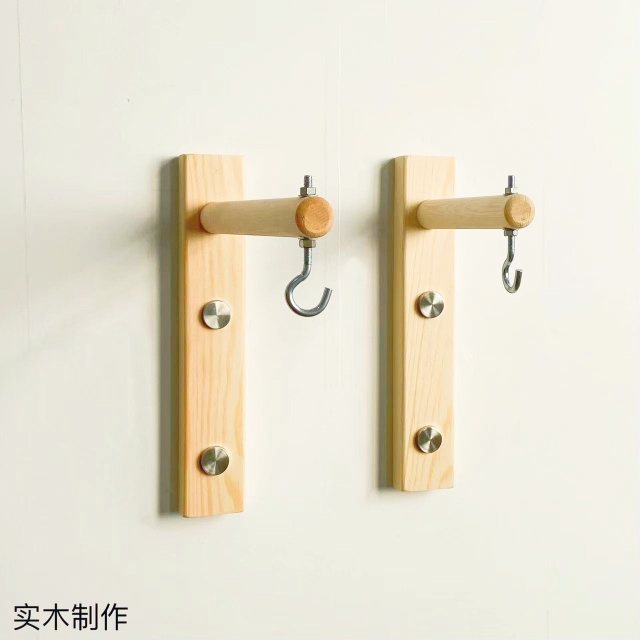 Solid Wood Extended Balcony Hanging Rack, Outdoor Door Wall-Mounted Rack, Hanging Basket, Green Radish Plant Birdcage Hook, Hanging Lantern, Enhanced Load-Bearing Capacity