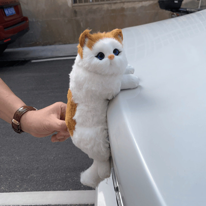 Cat Car Tail Decoration, Trunk Exterior Tail Ornament, Cute Lying Posture Doll, Motorcycle Decoration Figurine for Men