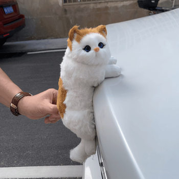 Cat Car Tail Decoration, Trunk Exterior Tail Ornament, Cute Lying Posture Doll, Motorcycle Decoration Figurine for Men