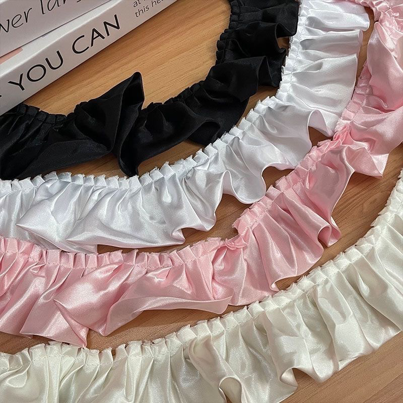 Double-Layered Colorful Tulle Curtains with Ruffled Lace, French Ruffles, Ear-Shaped Lace Trim, Side Decorative Strips, Hem Accessories Double-Layered Colorful Tulle Curtains with Ruffled Lace, French Ruffles, Ear-Shaped Lace Trim, Side Decorative Strips, Hem Accessories